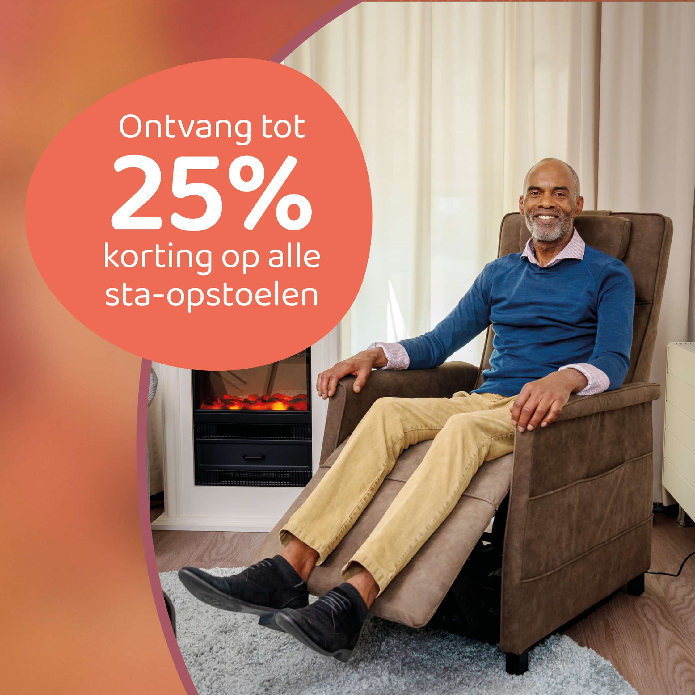 Vegro heeft tot en met zondag 26 november maar liefst 25% korting op alle sta-opstoelen. Een sta-opstoel heeft veel te bieden en bij Vegro zit u goed voor de juiste stoel!